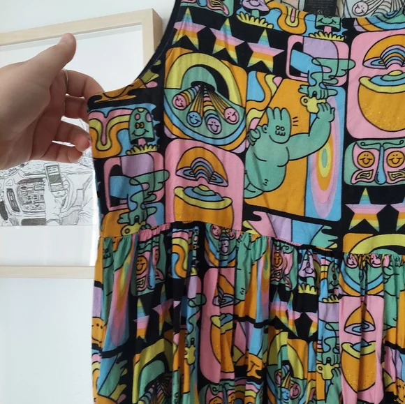 Nooworks Naomi midi tank dress in Dreyfus print Size large - Picture 5 of 5